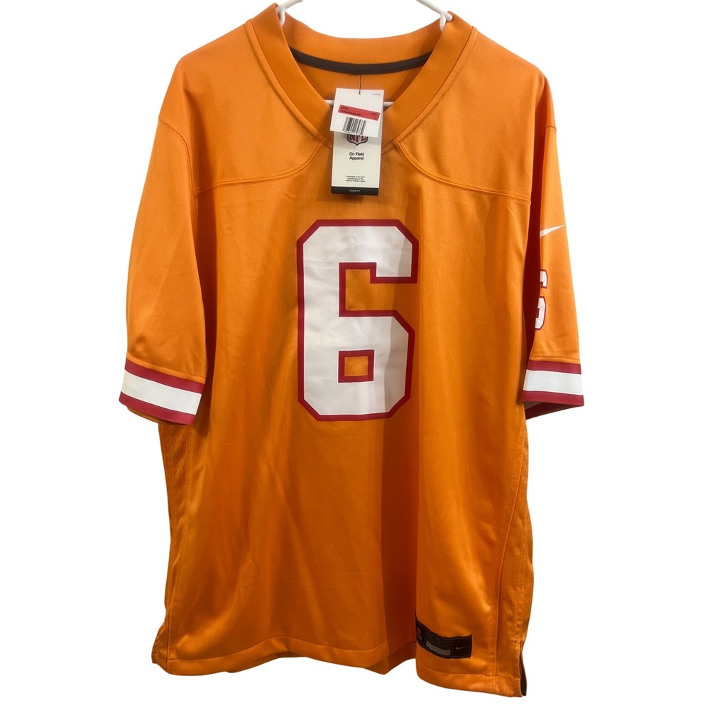 Nike Mens Tampa Bay Baker Mayfield 6 Legend Jersey Orange Large NEW